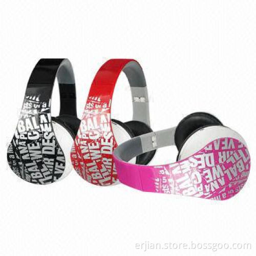 Bluetooth Stereo Headsets, MP3 Player with FM Radio, Colorful Printing